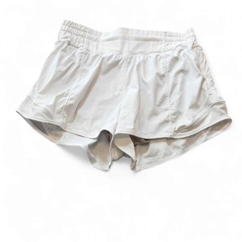 Lululemon White Hotty Hot High Rise Running Shorts, Women's Size 6